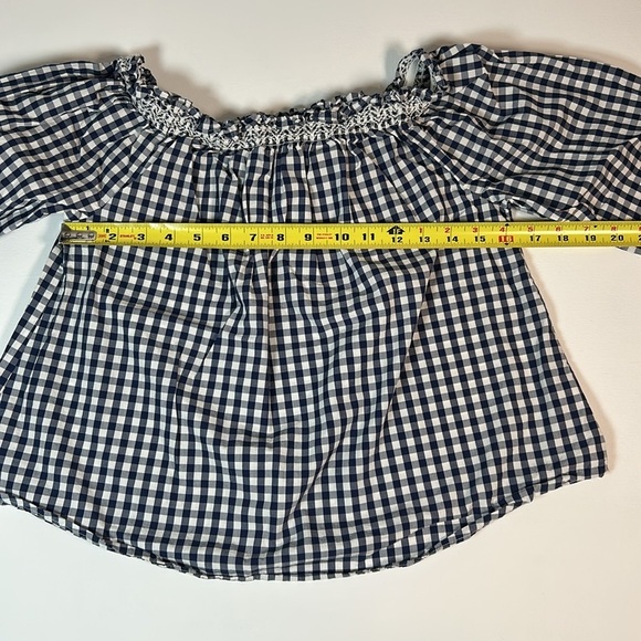 Madewell Gingham Cold Shoulder Navy and White - XS - Picture 6 of 10
